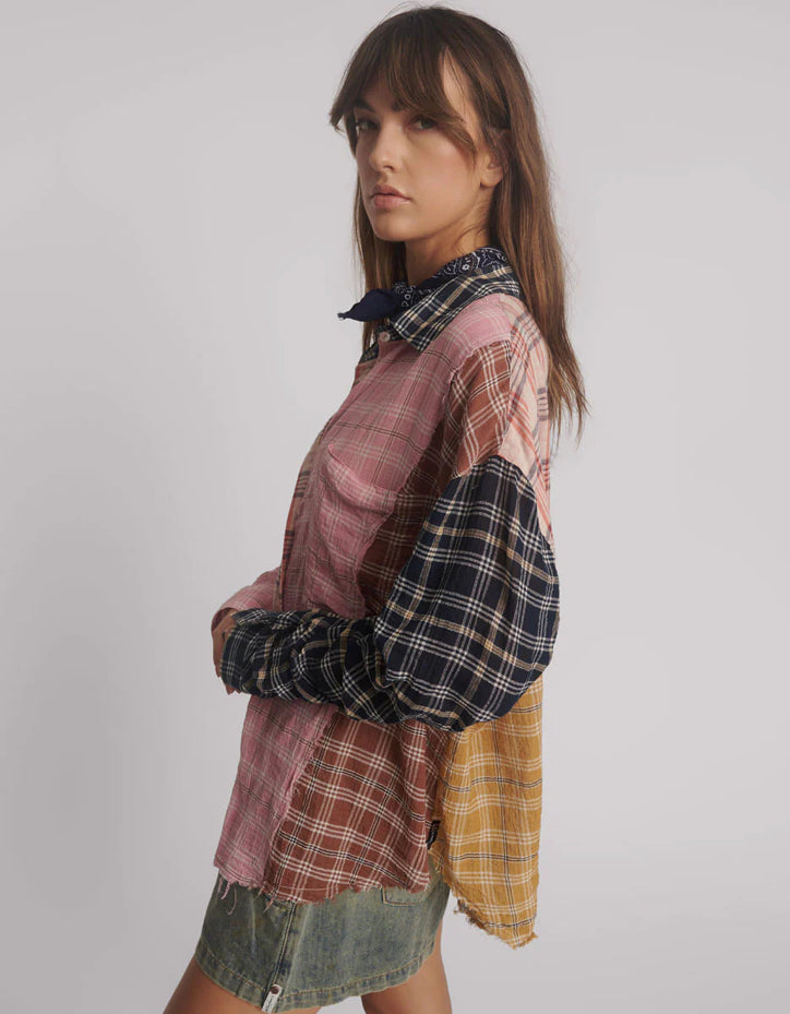 ONE TEASPOON - Panelled Flannel Shirt